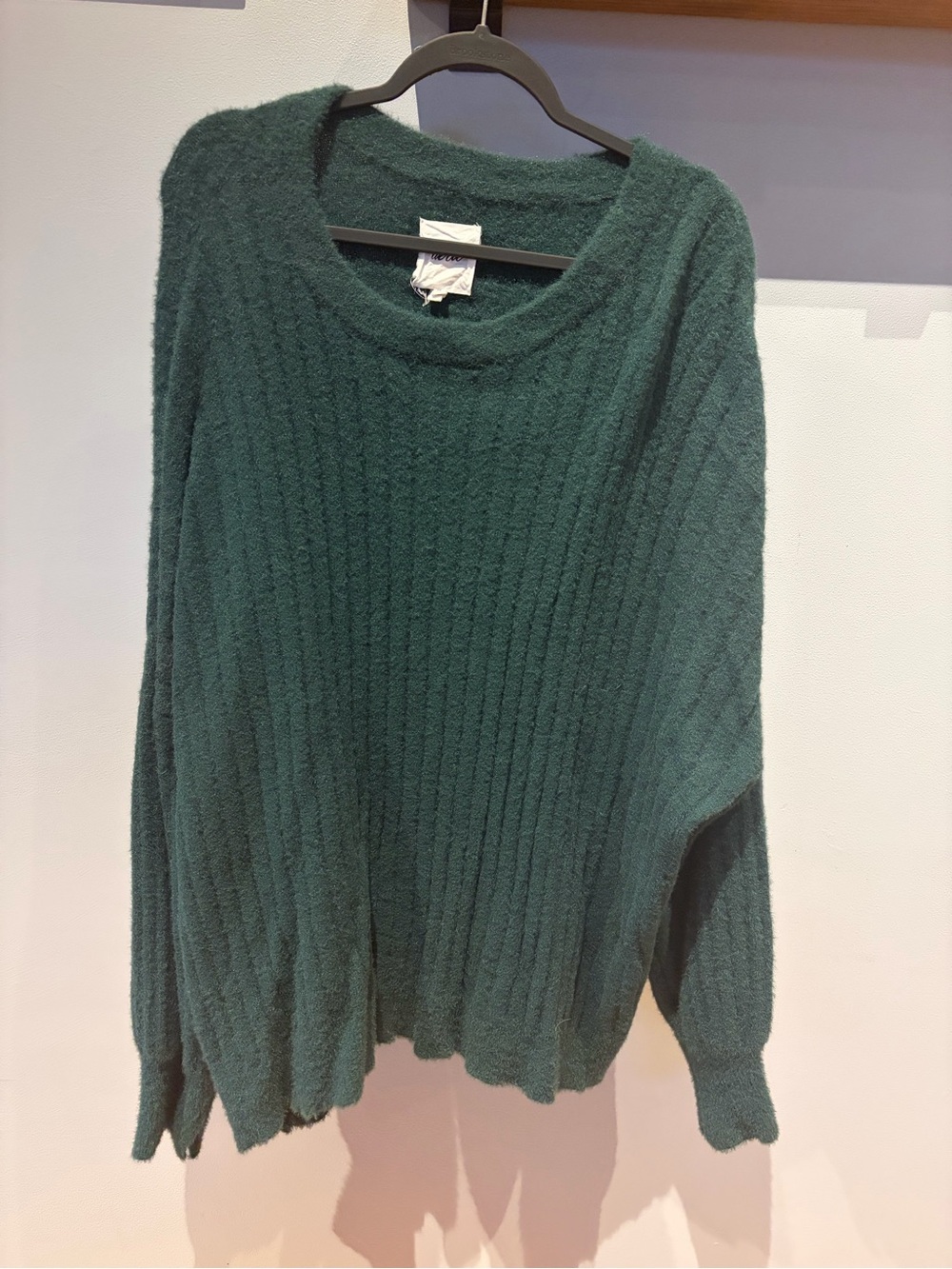 aerie Forest Green Ribbed Crew Neck Sweater